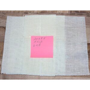 Set Of 3 Off White Linen Fabric Pieces For Cross Stitch 28 Count
